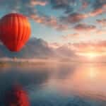 sunrise hot air Balloon over the Nile River